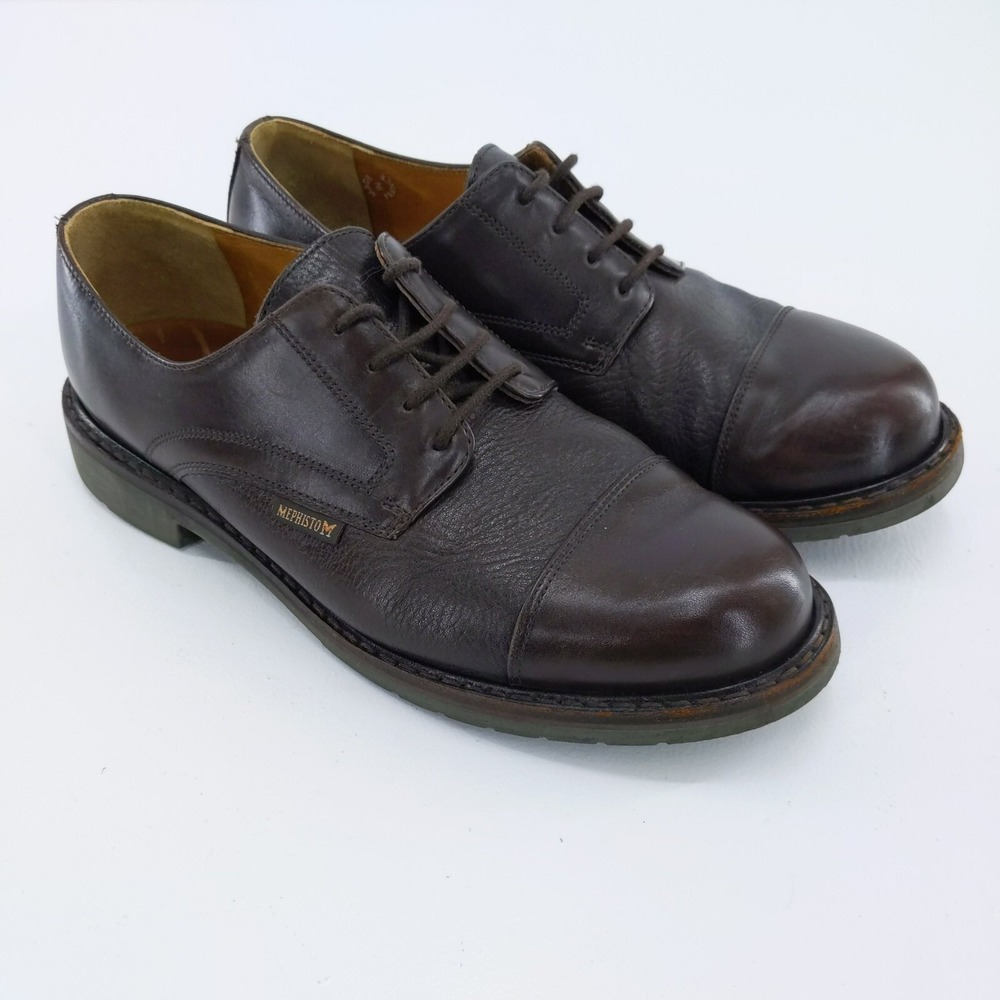 Mephisto Air Relax Mens Shoes Sz 9 Black Cap Toe Smooth/Pebbled Leather Oxford